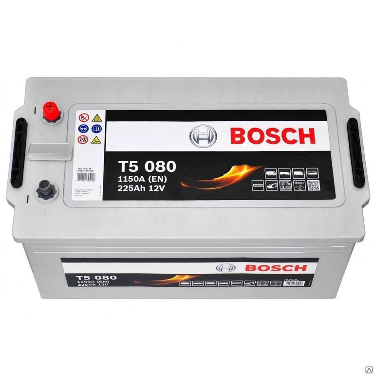 Аккумулятор BOSCH T5 12V 225Ah + слева 518x276x242 обслуж. 1150А.