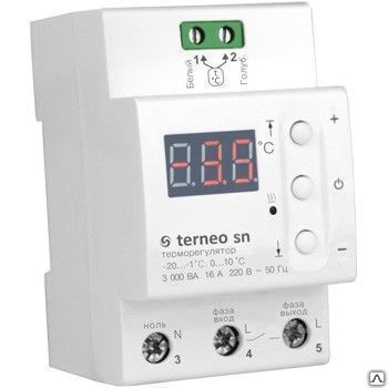 Терморегулятор terneo sn для управления системой снеготаяния, до 3,0кВт