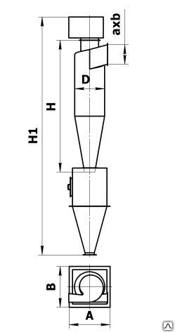 Циклон ЦН-15-УП с улиткой и пирамидальным бункером