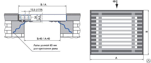 Алюминиевая напольная блочная решетка РНБ1 (Арктос) 2