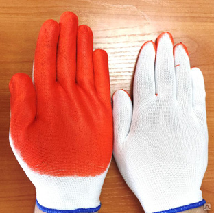 Перчатки нейлоновые с нитриловым покрытием (Китай)  оранжевый 