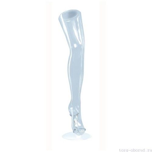Нога женская пластиковая на подставке, прозрачная