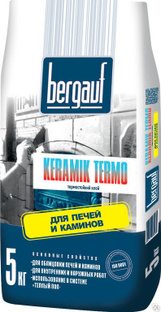 Клей облицовки печей keramik termo 25 кг bergauf