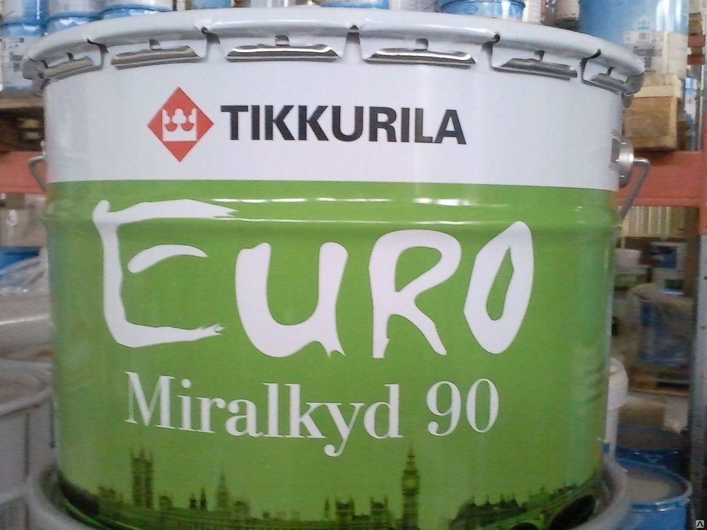 Эмаль высокоглянцевая Миралкид 90 Тиккурила Miralkyd 90 Tikkurila 9 л
