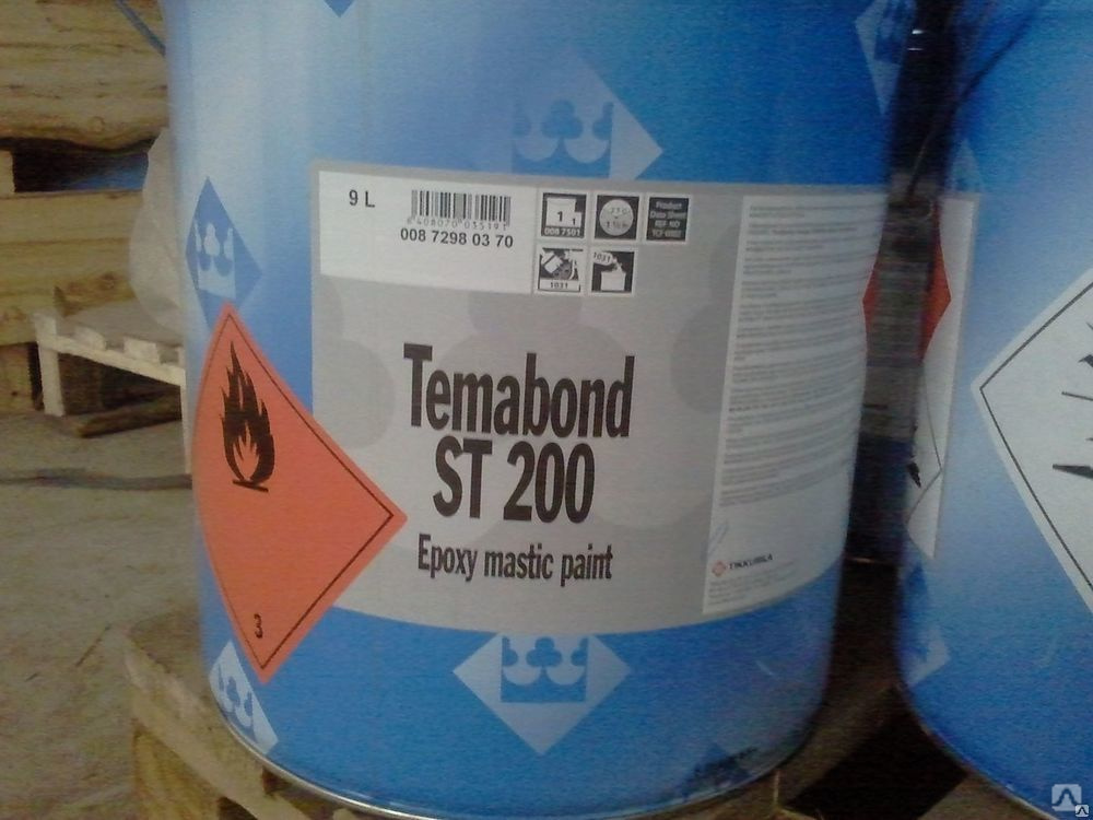 Эпоксидная грунт-эмаль Темабонд СТ 200 Тиккурила TEMABOND ST 200 серый .