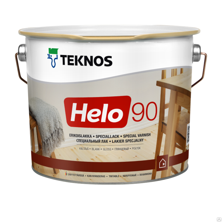 Лак Teknos (Текнос) HELO 90, полиуретановый, глянцевый 0,9л