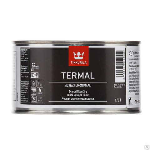 Краска Tikkurila TERMAL силиконовая черная 0,33л