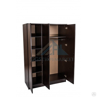 Шкаф для одежды 3-створчатый в класс комбинированный 1200х520х1800мм "Венге" #1