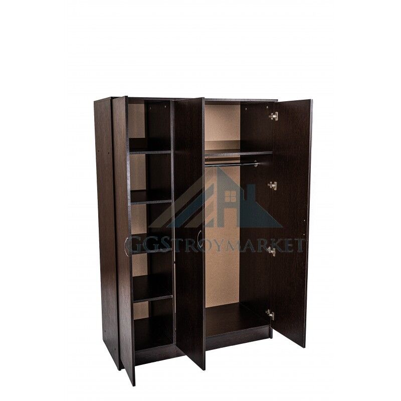 Шкаф для гардероба 3-створчатый комбинированный 1200х520х1800мм "Венге"