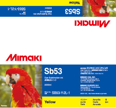 Mimaki Чернила SB53 Yellow (SB53-Y-44-1/ SB53-Y-2L-1)