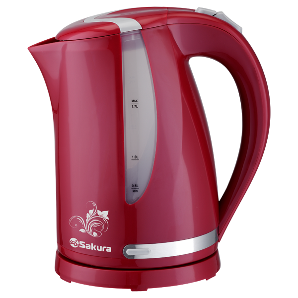 Чайник SAKURA 1,7л SA-2318RG диск серый/красный