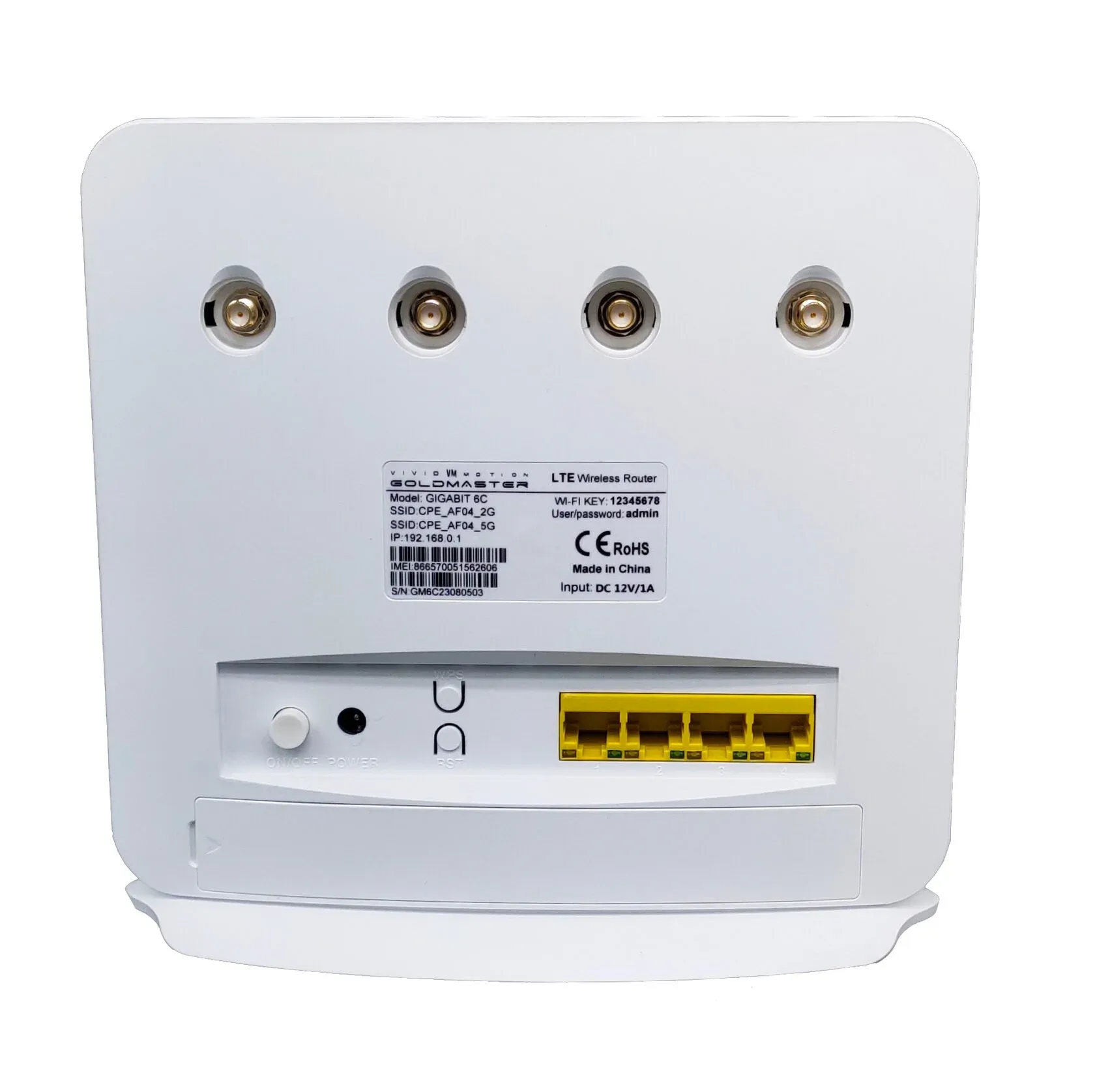 Роутер 4G Wi-Fi GIGABIT 6C, cat. 6, 2.4 + 5 ГГц, 2 разъема SMA для внешней антенны 4