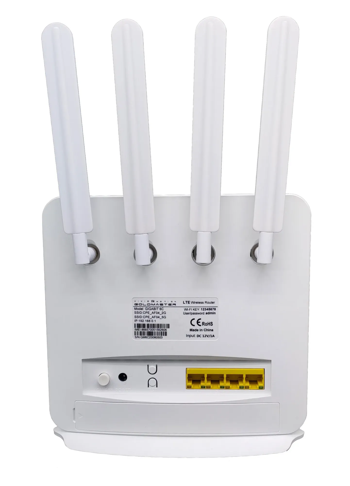 Роутер 4G Wi-Fi GIGABIT 6C, cat. 6, 2.4 + 5 ГГц, 2 разъема SMA для внешней антенны 3