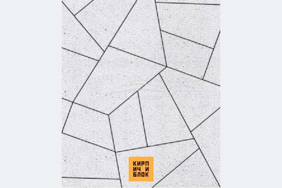 Тротуарная плитка Оригами, Гранит, Белый, 80 мм