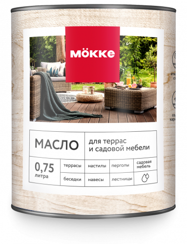 Масло для террас и садовой мебели MOKKE /бесцветный/ 1,8л