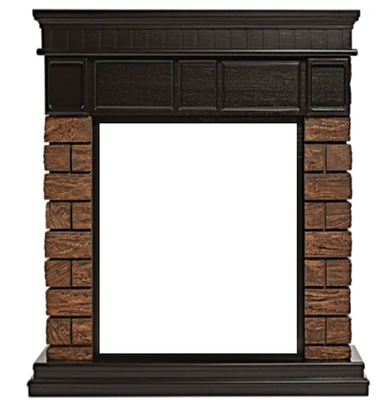 Классический портал для камина Firelight Bricks Wood Classic камень темный, шпон венге