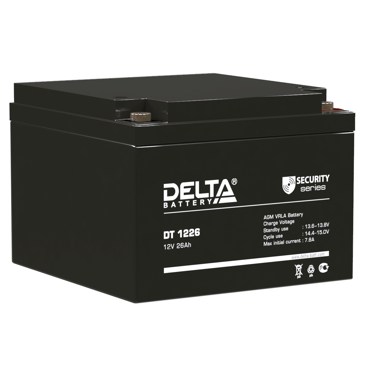 Аккумуляторная батарея 12-26 (12В, 26Ач) Delta DT 1226
