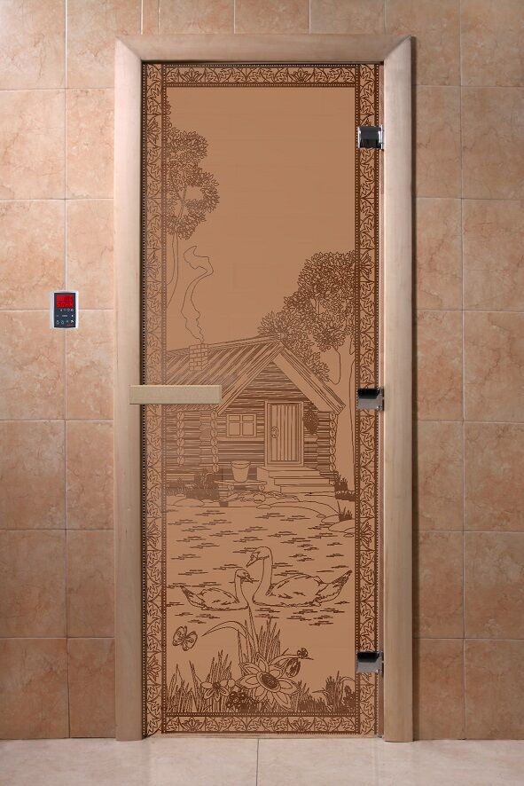 Дверь "Банька в лесу" (бронза матовое) 190х70 DoorWood (ДорВуд)