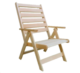 Кресло БМ раскладное с подлокотниками 500х500х900 Банный Мир