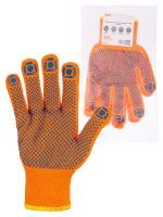 Перчатки плотной вязки акрил с ПВХ, "Точка", оранжевые, 8, 10 кл., 72-75 г, 1 пара, TDM SQ1016-0216