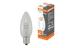 Лампа накаливания "Свеча матовая" 40 Вт-230 В-Е27 TDM ELECTRIC SQ0332-0018