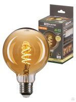 Лампа светодиодная «Винтаж» золотистая G95 (со спиралью), 4 Вт, 230 В, 2700 К, E27 (шар) TDM ELECTRIC SQ0340-0346 