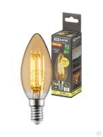 Лампа светодиодная «Винтаж» золотистая FС37, 7 Вт, 230 В, 2700 К, E14 (свеча) TDM SQ0340-0347 