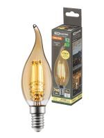 Лампа светодиодная «Винтаж» золотистая WFС37, 7 Вт, 230 В, 2700 К, E14 (свеча на ветру) TDM SQ0340-0348