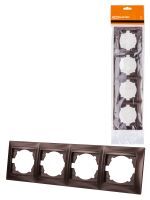 Рамка 4-х постовая горизонтальная шоколад "Лама" TDM ELECTRIC SQ1815-0532