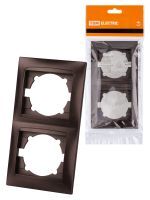 Рамка 2-х постовая вертикальная шоколад "Лама" TDM ELECTRIC SQ1815-0533