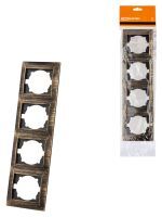 Рамка 4-х постовая вертикальная старинная бронза "Лама" TDM ELECTRIC SQ1815-0781