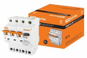 АВДТ 63 4P (3Р+N) C50 30мА 6кА тип А - Автоматический Выключатель Дифференциального тока TDM ELECTRIC SQ0202-0052 АВДТ 6