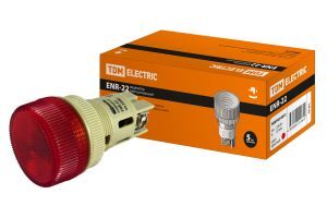 Лампа ENR-22 сигнальная d22мм красный неон/230В цилиндр TDM ELECTRIC SQ0702-0012