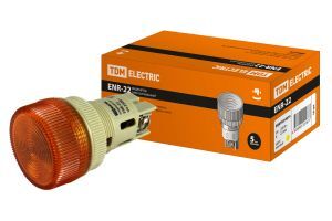 Лампа ENR-22 сигнальная d22мм желтый неон/230В цилиндр TDM ELECTRIC SQ0702-0014
