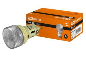 Лампа ENR-22 сигнальная d22мм белый неон/230В цилиндр TDM ELECTRIC SQ0702-0041