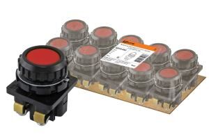 Выключатель кнопочный КЕ 011-У2-исп.1 красный 2з 10A 660B IP40 TDM ELECTRIC SQ0753-0002