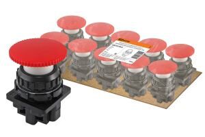 Выключатель кнопочный КЕ 021-У2-исп.1 гриб без фиксации красный 2з 10A 660B IP40 TDM ELECTRIC SQ0753-0016