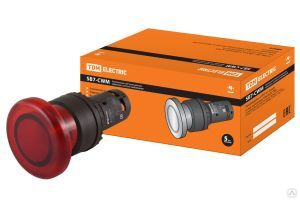 Кнопка грибовидная SB7-CWM42-220V (LED) d35мм 1р красная TDM ELECTRIC SQ0746-0051 Кнопка грибовидная SB7-CWM42-220V(LED) 