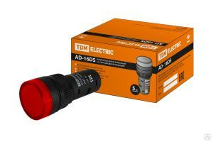 Лампа AD-16DS (LED) матрица d16мм красный 230В АС TDM ELECTRIC SQ0702-0071 Лампа AD-16DS(LED)матрица d16мм красный 230В 