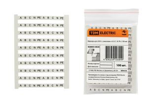 Маркеры для ЗНИ с символами "A, B, C, N, PE" (100 шт) TDM ELECTRIC SQ0803-0028