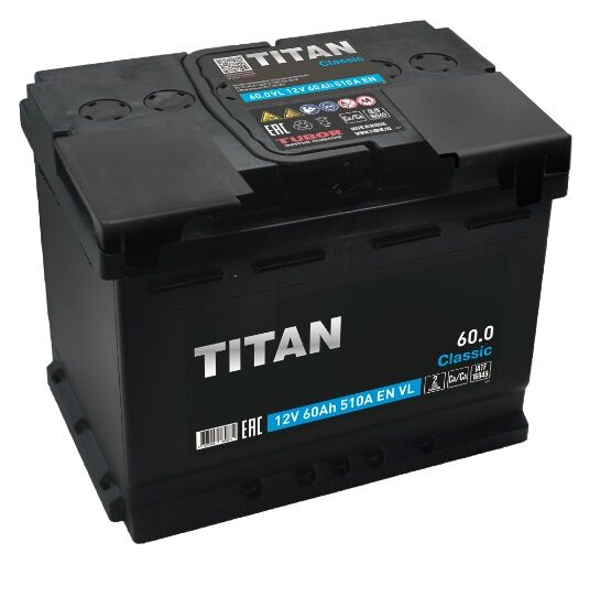 Аккумуляторная батарея TITAN Classic 6СТ-60.0 VL