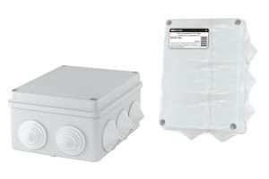Распаячная коробка ОП 150х110х70мм, крышка, IP55, 10 гермовводов, инд. штрихкод, TDM ELECTRIC SQ1401-1242