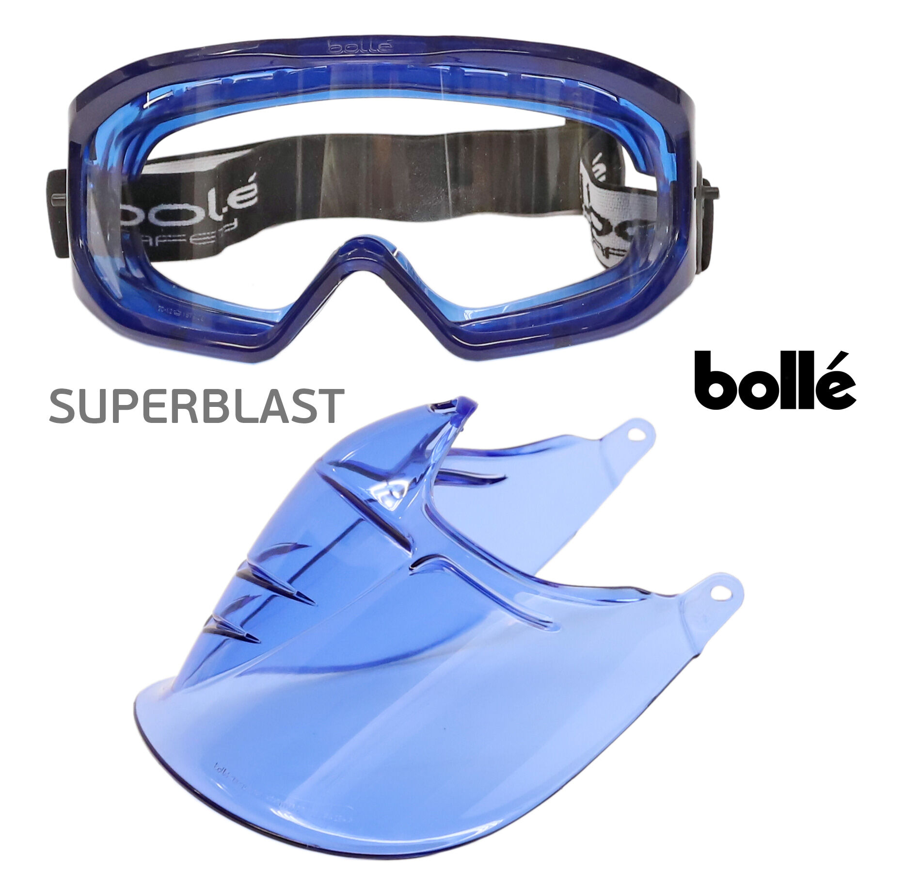 Очки-маска защитные Bolle SUPERBLAST с щитком (ударопрочные) 3