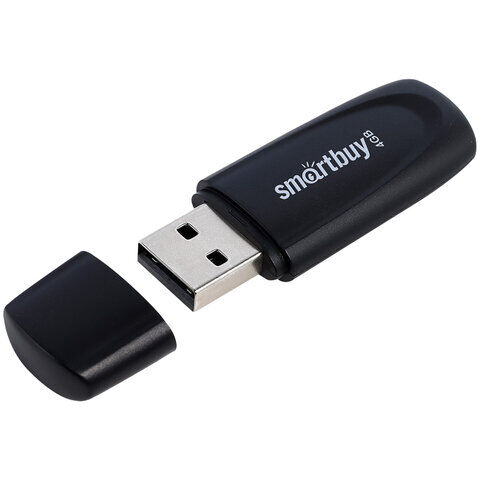 Флэш-диск 4GB USB Smartbuy Scout черный / белый