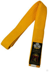 Пояс для кимоно FIRUZ желтый, длина 220 см 