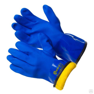 Перчатки утепленные КЩС МБС перчатки с текстурированным ПВХ цельнозалитые с мехом Gward Barrel Plus 
