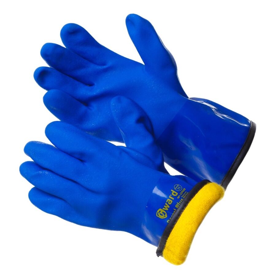 Перчатки утепленные КЩС МБС перчатки с текстурированным ПВХ цельнозалитые с мехом Gward Barrel Plus