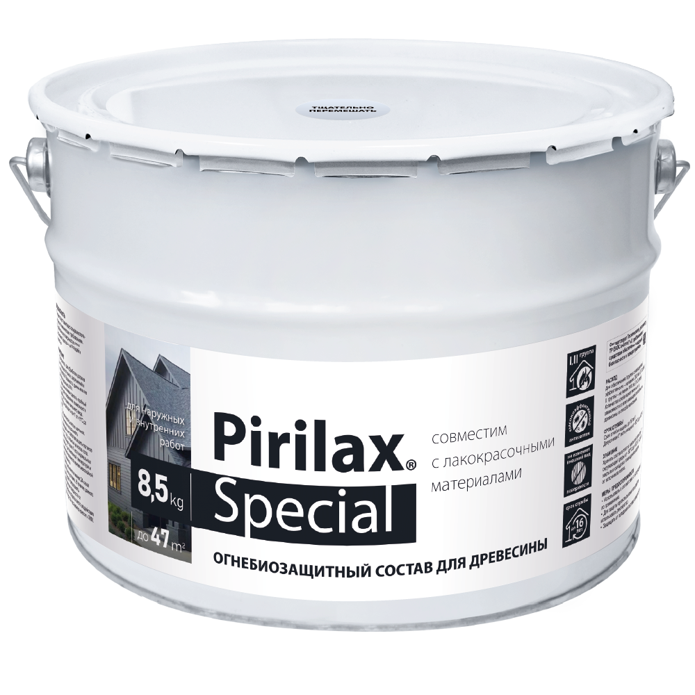 Биопирен (антипирен-антисептик) для древесины Pirilax Special 8,5 кг
