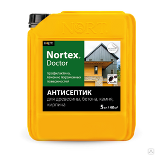 Антисептическая пропитка Nortex®-Doctor (НОРТЕКС®-ДОКТОР) для древесины, бетона, камня, кирпича 5 кг 