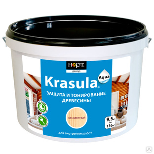 Защитно-декоративный состав на водной основе KRASULA aqua 9,5 кг 